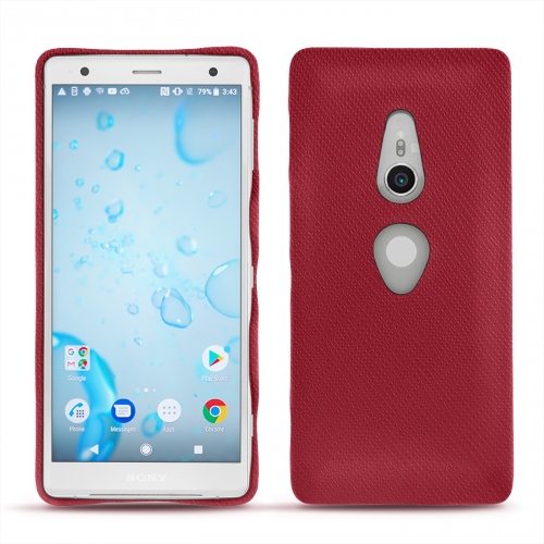 硬质真皮保护套 Sony Xperia XZ2Rouge passion ( Pantone #a6192e ) 