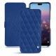 Huawei P20 Pro leather case - Bleu océan - Couture ( Nappa - Pantone 293C ) 