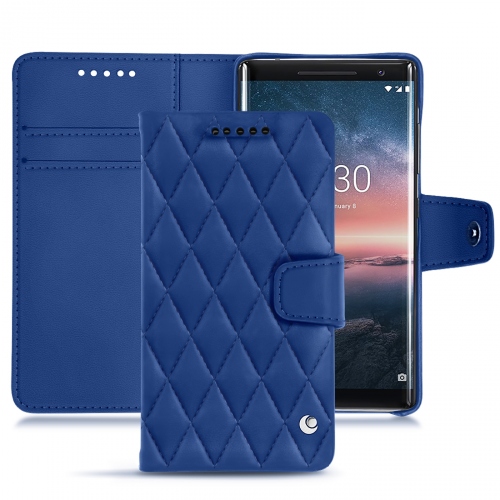 Funda de piel Nokia 8 SiroccoBleu océan - Couture ( Nappa - Pantone #15458a) 