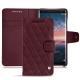 Housse cuir Nokia 8 Sirocco - Lie de vin - Couture ( Pantone 5115C ) 