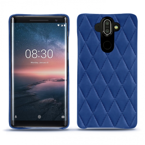 Custodia in pelle Nokia 8 SiroccoBleu océan - Couture ( Nappa - Pantone #15458a) 