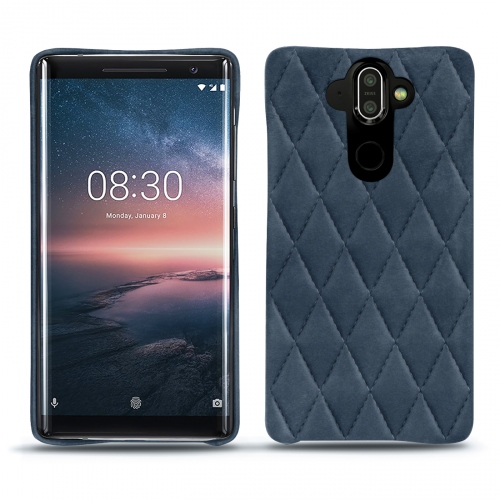 Lederschutzhülle Nokia 8 SiroccoJean vintage - Couture ( Pantone #2f414f  ) 