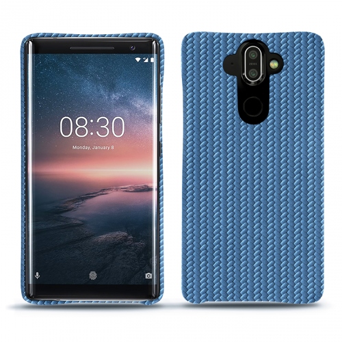 Protections (étui, coque, housse) en cuir fabriquées main pour Nokia 8 SiroccoAbaca ishia ( Pantone #395775 ) 