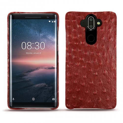 Lederschutzhülle Nokia 8 SiroccoAutruche ciliegia ( Pantone #a4343a ) 