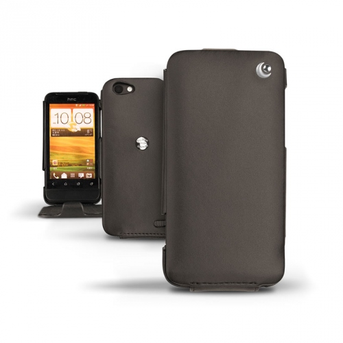 HTC One V  leather case - Noir ( Nappa - Black ) 