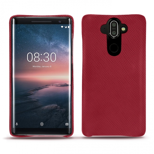 Funda de piel Nokia 8 SiroccoRouge passion ( Pantone #a6192e ) 