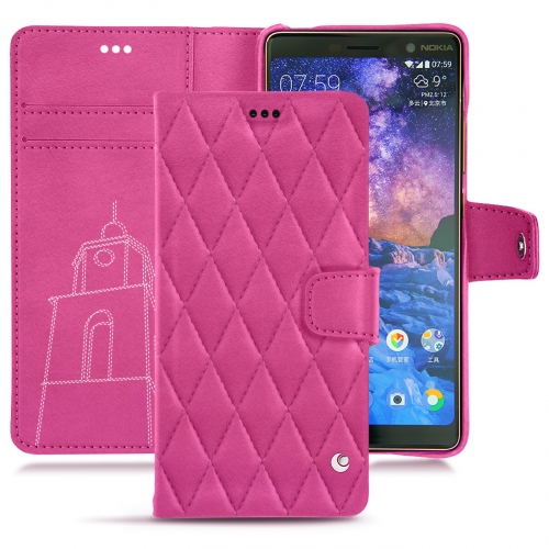 Custodia in pelle Nokia 7 PlusRose BB - Couture ( Pantone #DB599F )