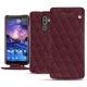 Housse cuir Nokia 7 Plus - Lie de vin - Couture ( Pantone 5115C ) 