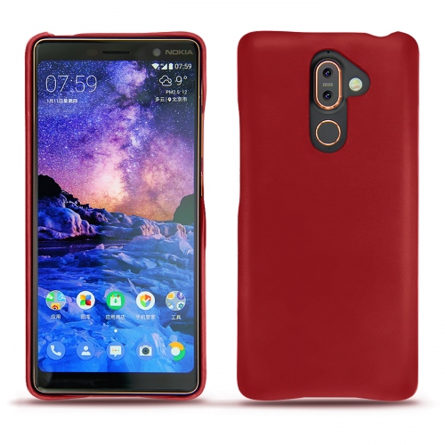 Custodia in pelle Nokia 7 PlusRouge ( Nappa - Pantone #d50032 ) 