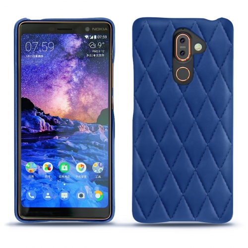 Protections (coque, étui, housse) pour Nokia 7 PlusBleu océan - Couture ( Nappa - Pantone #15458a) 