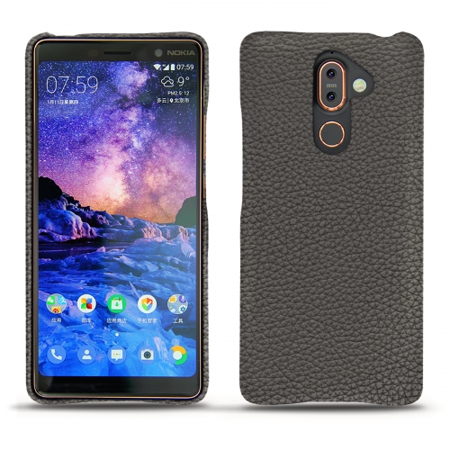 Nokia 7 Plus leather coverAnthracite ( Pantone #41403c ) 