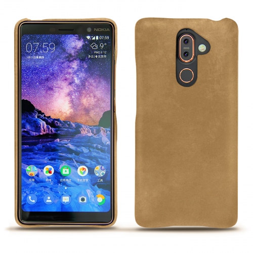 Funda de piel Nokia 7 PlusSable vintage ( Pantone #9b7340 ) 