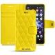 Housse cuir Sony Xperia XZ2 Compact - Jaune fluo - Couture
