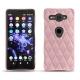 Coque cuir Sony Xperia XZ2 Compact - Rose - Couture ( Nappa - Pantone 2365C ) 