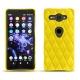 Coque cuir Sony Xperia XZ2 Compact - Jaune fluo - Couture