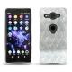 Coque cuir Sony Xperia XZ2 Compact - Platinium - Couture