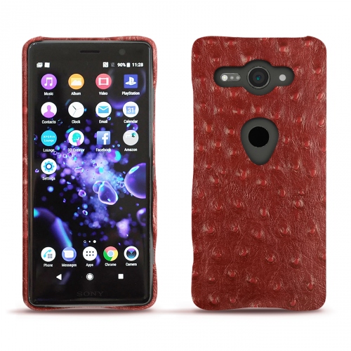 Funda de piel Sony Xperia XZ2 CompactAutruche ciliegia ( Pantone #a4343a ) 