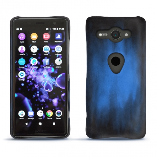 Sony Xperia XZ2 Compact - Habillez votre appareil mobile avec des coques, étuis, housses en cuir haut de gammeBleu Patine