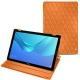 Capa em pele Huawei MediaPad M5 10 Pro - Orange - Couture ( Nappa - Pantone 1495U ) 