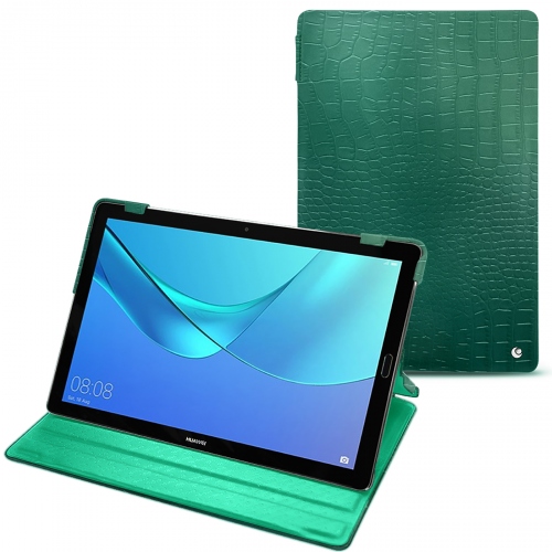 Capa em pele Huawei MediaPad M5 10 ProCrocodile pino ( Pantone #173F35 ) 