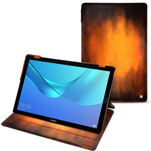 Housse cuir Huawei MediaPad M5 10 Pro : Protection sur mesure pour tablette sur NoreveFauve Patine