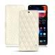 OnePlus 6 leather case - Blanc - Couture ( Bologna - White ) 