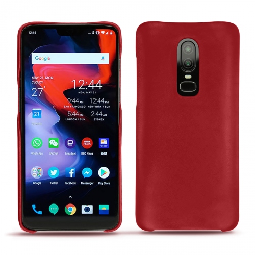Lederschutzhülle OnePlus 6Rouge ( Nappa - Pantone #d50032 ) 