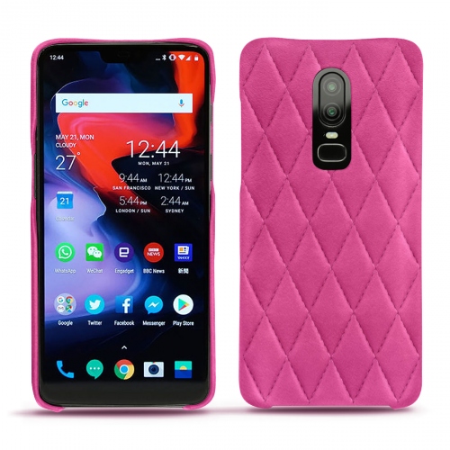Lederschutzhülle OnePlus 6Rose BB - Couture ( Pantone #DB599F )