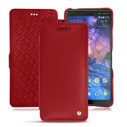 Custodia in pelle Nokia 7 PlusRouge ( Nappa - Pantone #d50032 ) 