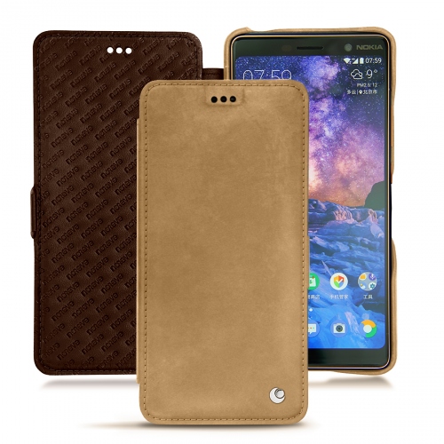 Nokia 7 Plus leather caseSable vintage ( Pantone #9b7340 ) 