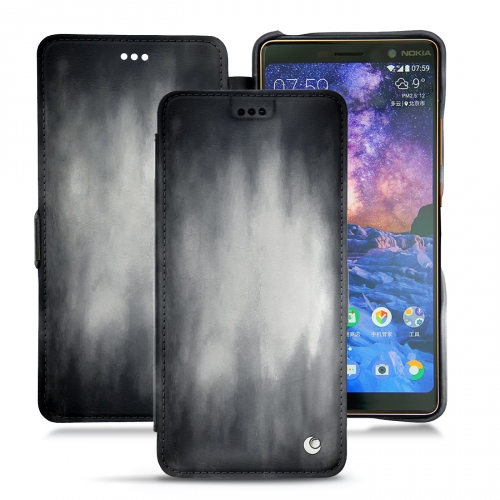 Nokia 7 Plus leather caseGris Patine