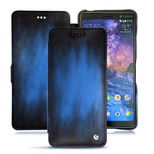 Capa em pele Nokia 7 PlusBleu Patine
