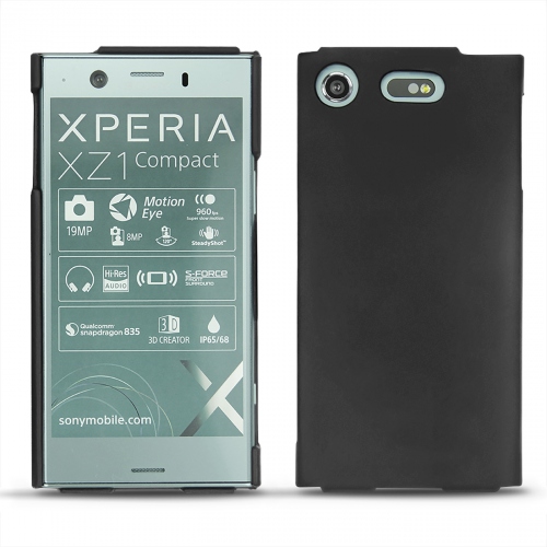 Coque cuir Sony Xperia XZ1 Compact - Noir ( Nappa - Black ) 