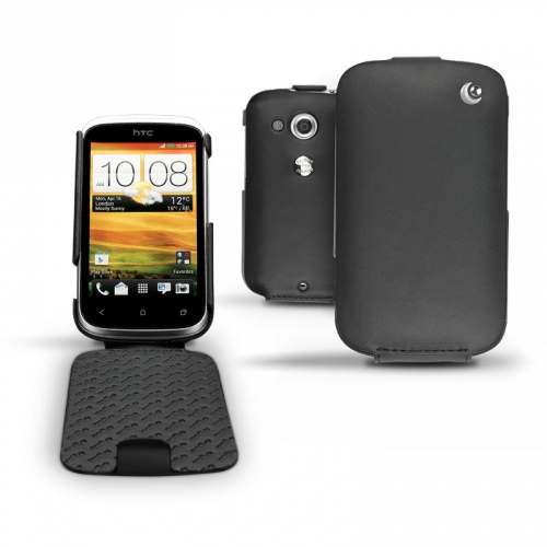 HTC Desire C  leather case - Noir ( Nappa - Black ) 