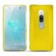 Coque cuir Sony Xperia XZ2 Premium - Jaune fluo