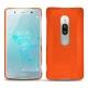 Sony Xperia XZ2 Premium leather cover - Orange fluo