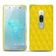 Coque cuir Sony Xperia XZ2 Premium - Jaune fluo - Couture
