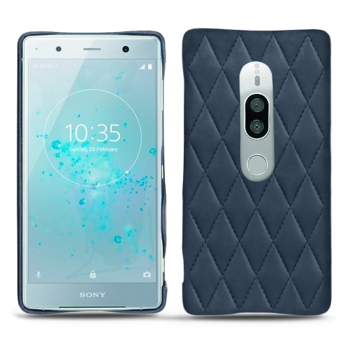 Capa em pele Sony Xperia XZ2 PremiumJean vintage - Couture ( Pantone #2f414f  ) 