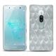 Coque cuir Sony Xperia XZ2 Premium - Platinium - Couture