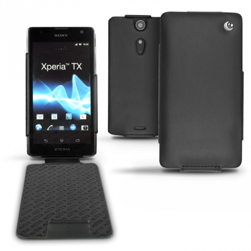 Sony Xperia TX  leather case - Noir ( Nappa - Black ) 