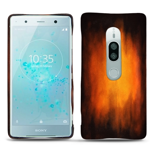 Capa em pele Sony Xperia XZ2 PremiumFauve Patine