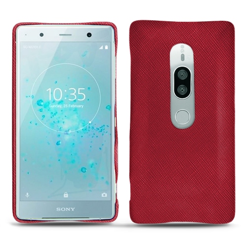 Sony Xperia XZ2 Premium leather caseRouge passion ( Pantone #a6192e ) 