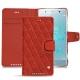 Custodia in pelle Sony Xperia XZ2 Premium - Papaye - Couture ( Pantone 180C ) 