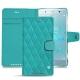 Housse cuir Sony Xperia XZ2 Premium - Bleu fluo - Couture
