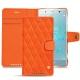 Housse cuir Sony Xperia XZ2 Premium - Orange fluo - Couture