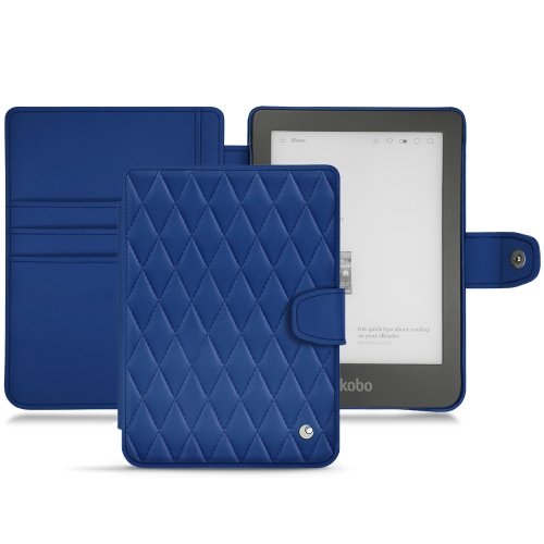 Lederschutzhülle Kobo Clara HDBleu océan - Couture ( Nappa - Pantone #15458a) 