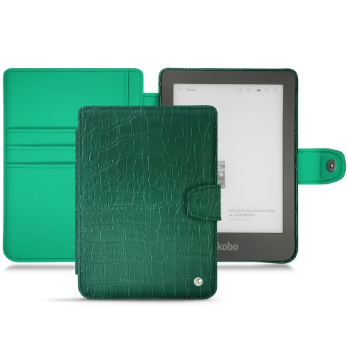 Capa em pele Kobo Clara HDCrocodile pino ( Pantone #173F35 ) 