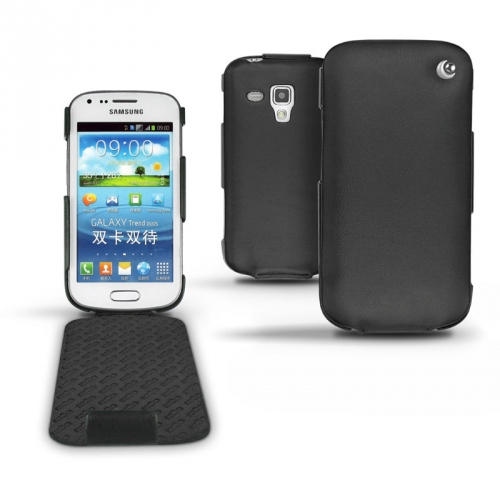 Samsung GT-S7562 Galaxy S Duos  leather case - Noir ( Nappa - Black ) 