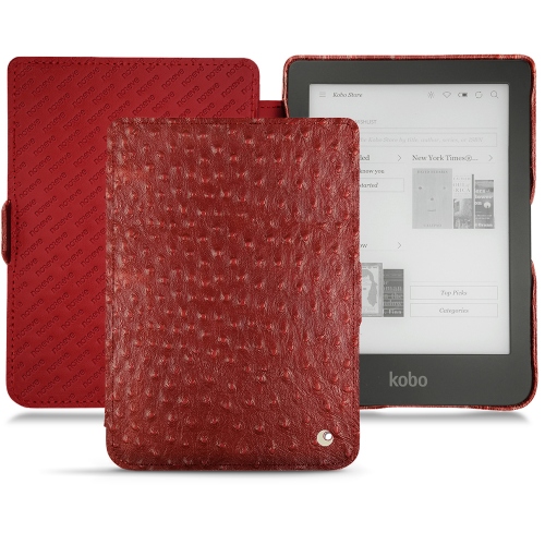 Custodia in pelle Kobo Clara HDAutruche ciliegia ( Pantone #a4343a ) 