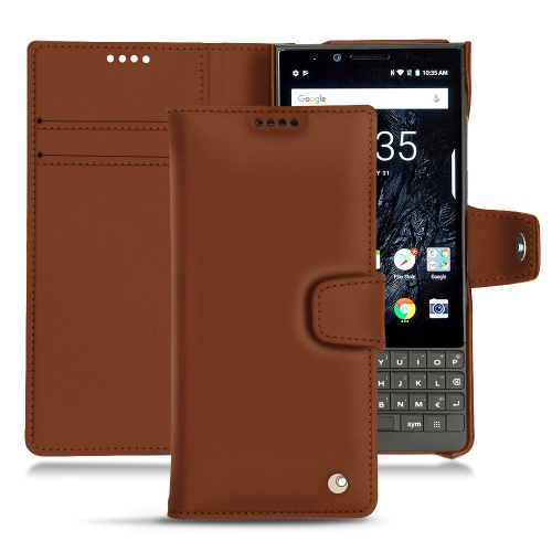 Blackberry Key2 leather caseMarron ( Nappa - Pantone #8B4720 ) 